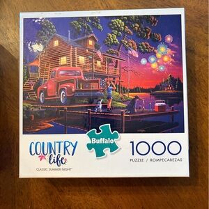 Buffalo David Bitton Country Life Puzzle - Red Truck & Vibrant Sunset